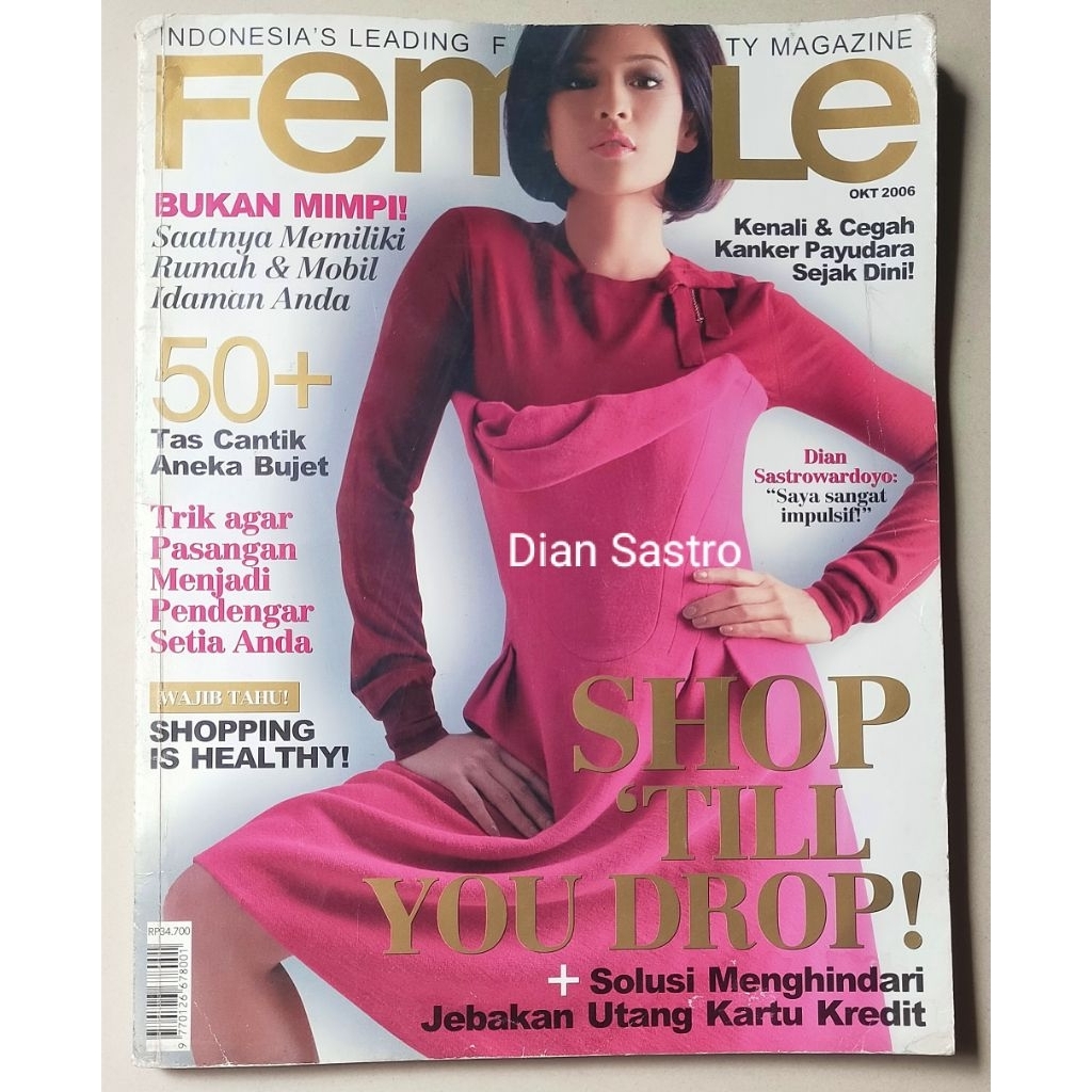 Majalah Female Indonesia Oktober 2006 : Cover Dian Sastro / Dian Sastrowardoyo