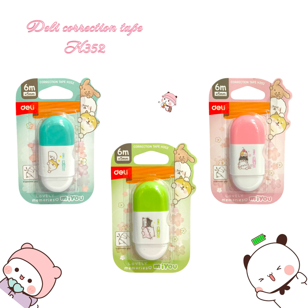 

Deli Correction Tape Tip Ex kertas 5 mm x 6 m H352 - Stationery dengan Desain Lucu dan Warna Cerah