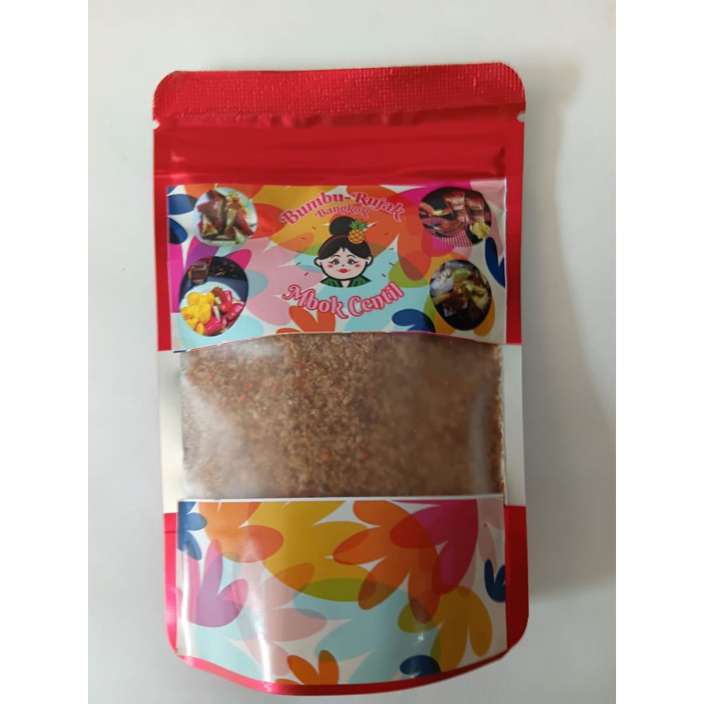 

(TANPA TERASI) Bumbu Rujak Bangkok Mbok Centil Pedas Tabur Enak Tidak Pakai Terasi 100 gr