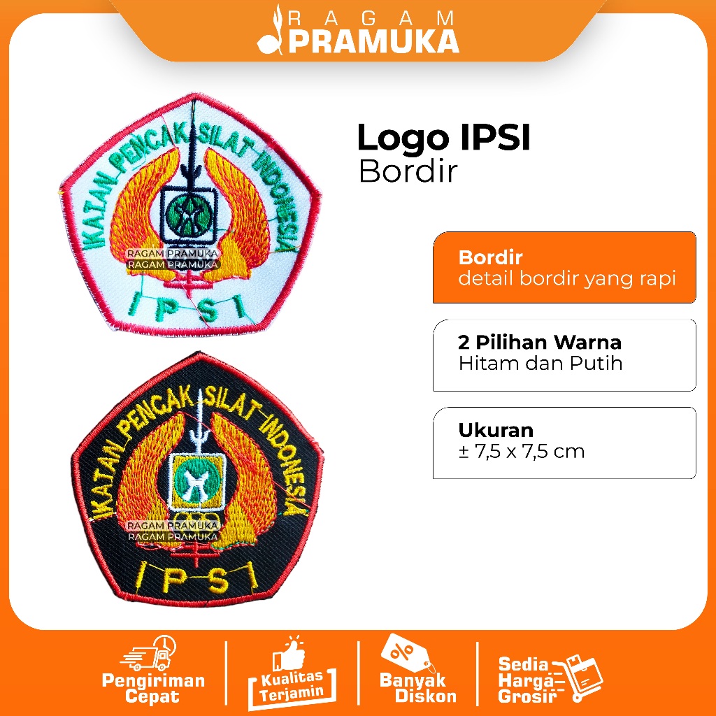Logo IPSI / Badge Ikatan Pencak Silat Indonesia / Ipsi Hitam / Ipsi Putih