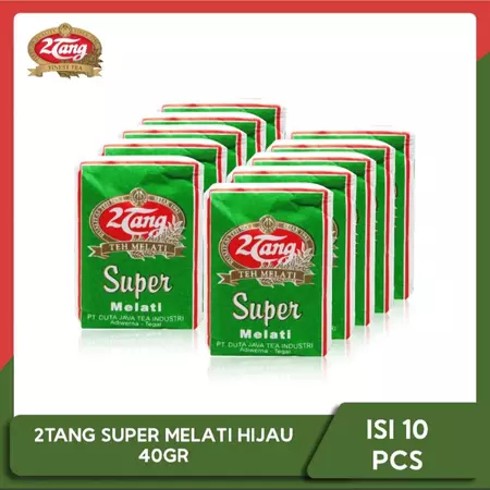 

TEH TANG HIJAU SUPER MELATI ASLI SLAWI KEMASAN 40gr, 1 SLOP ISI 10 PCS