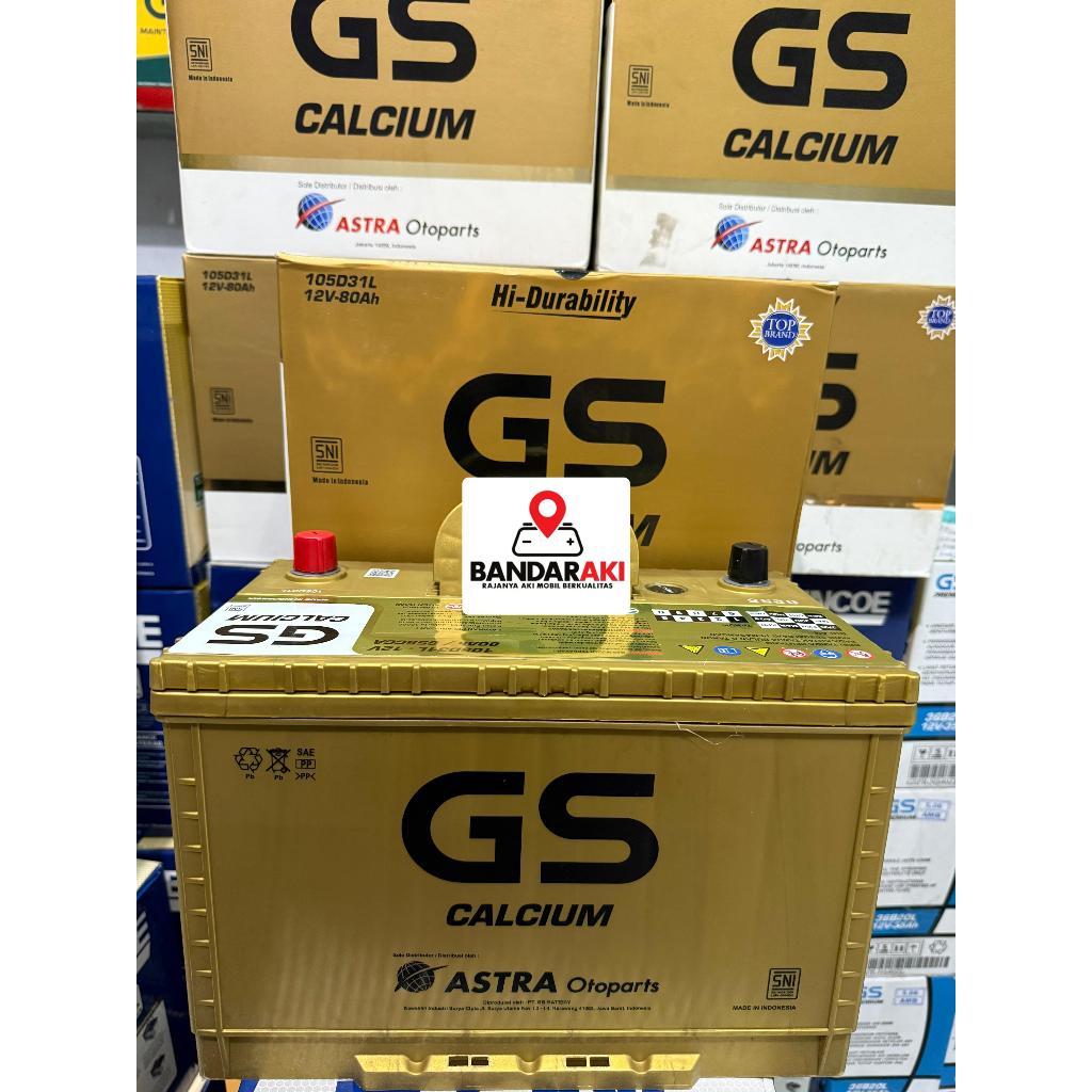 GS CALCIUM ORIGINAL 105D31L UNTUK MOBIL PAJERO , FORTUNER DIESEL JAMINAN 100% ORIGINAL GS ASTRA