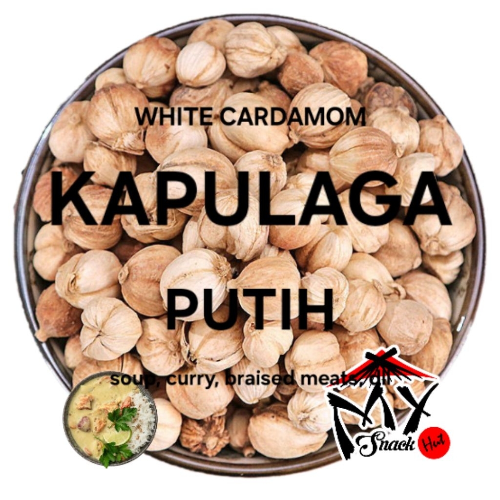 

KAPULAGA PUTIH UTUH 250GR DRIED DRY WHOLE WHITE CARDAMOM CARDAMON KAPULOGO ELAICHI DAI DOU KOU ASLI