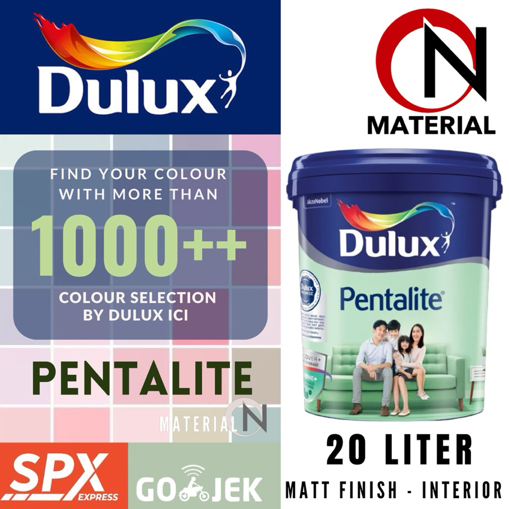 [GOJEK] Cat Tembok DULUX PENTALITE 20 Liter ANTI BACTERIAL Interior Wall Paint - ULTRA SMOOTH MATT F