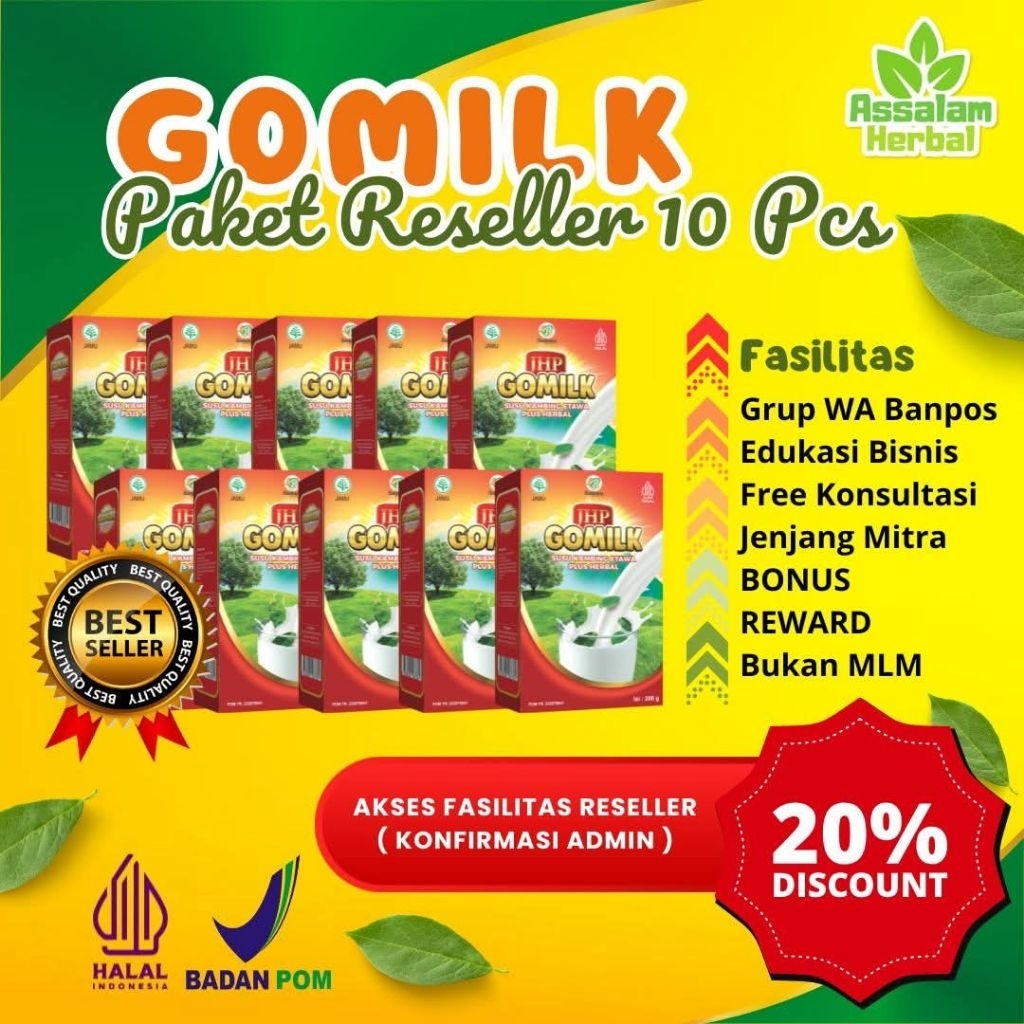 

PAKET RESELLER SUSU KAMBING ETAWA GOMILK 10 pcs