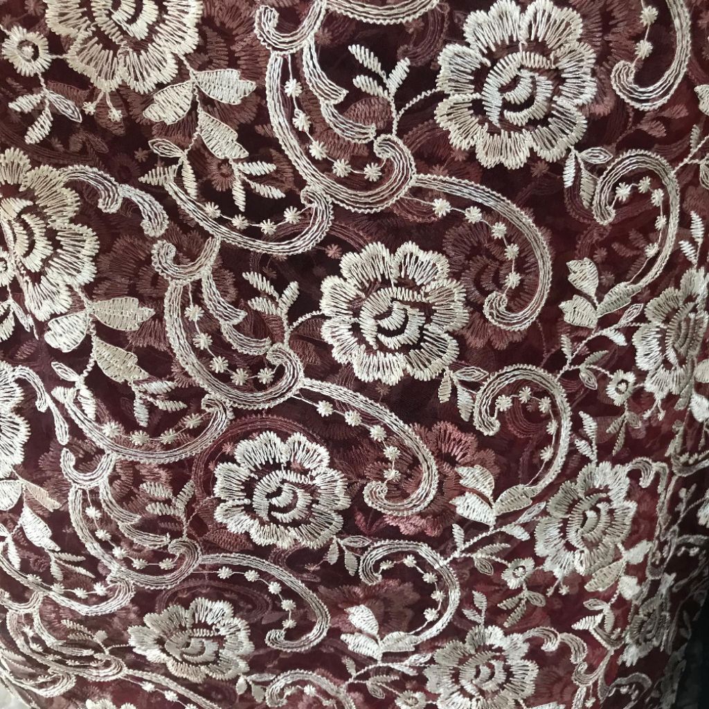 kain organza bordir - kain organza motif bordir - kain organza import