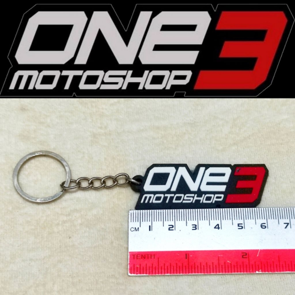 gantungan kunci one3 motoshop motor keychain
