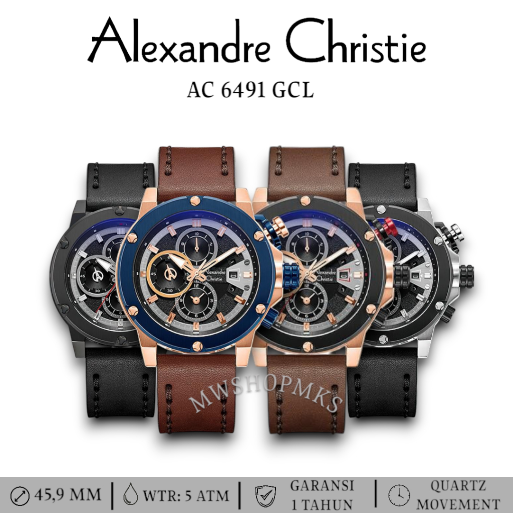 Jam Pria Alexandre Christie AC6491 AC 6491 AC6491GCL Original Garansi Resmi Alexander Christie