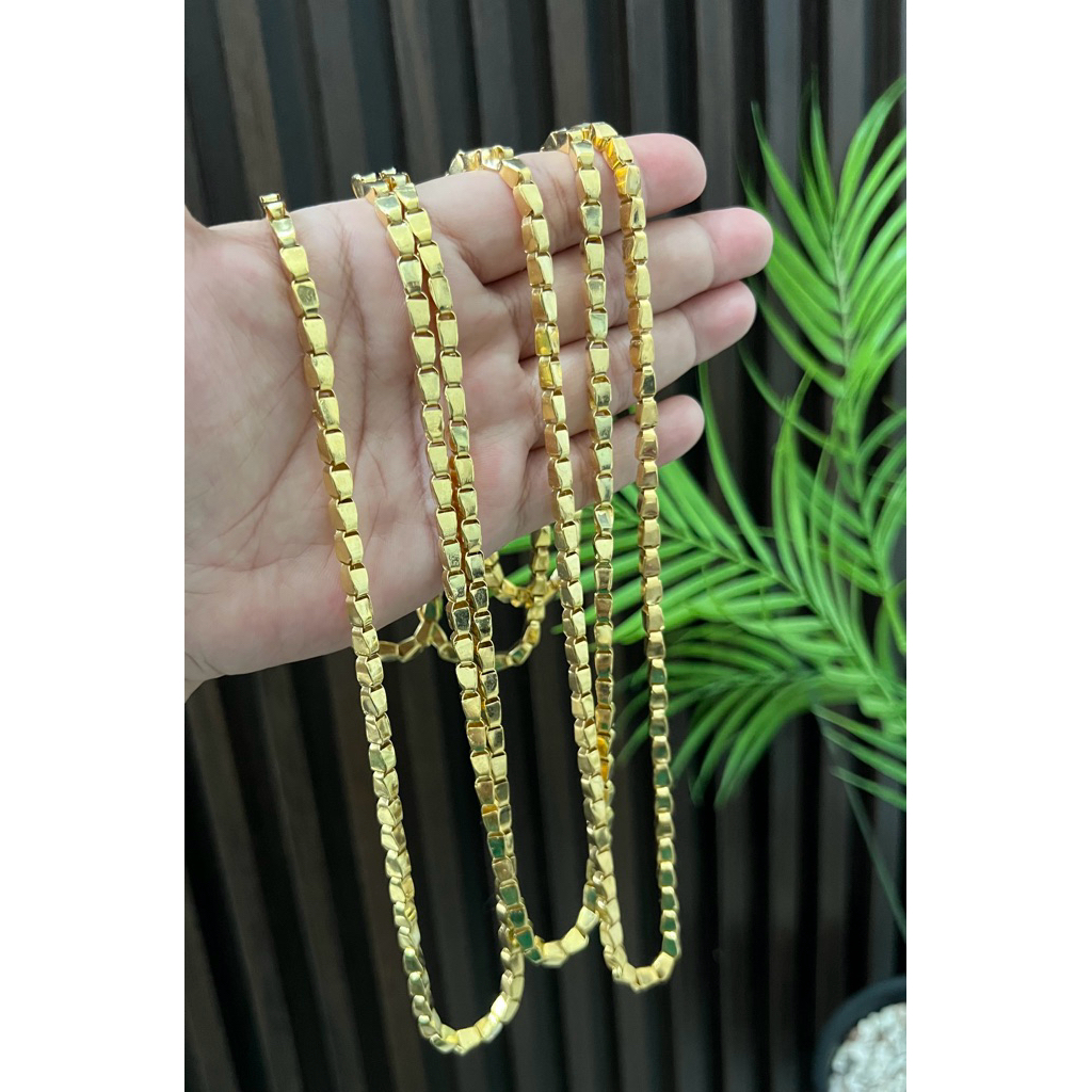 kalung padi 3 suku replika emas 24k
