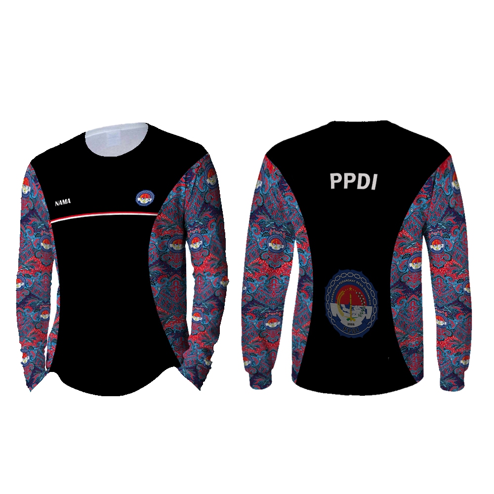 Baju PPDI Kaos Jersey PPDI Pria Lengan Panjang Batik PPDI ( Persatuan Perangkat Desa Indonesia )