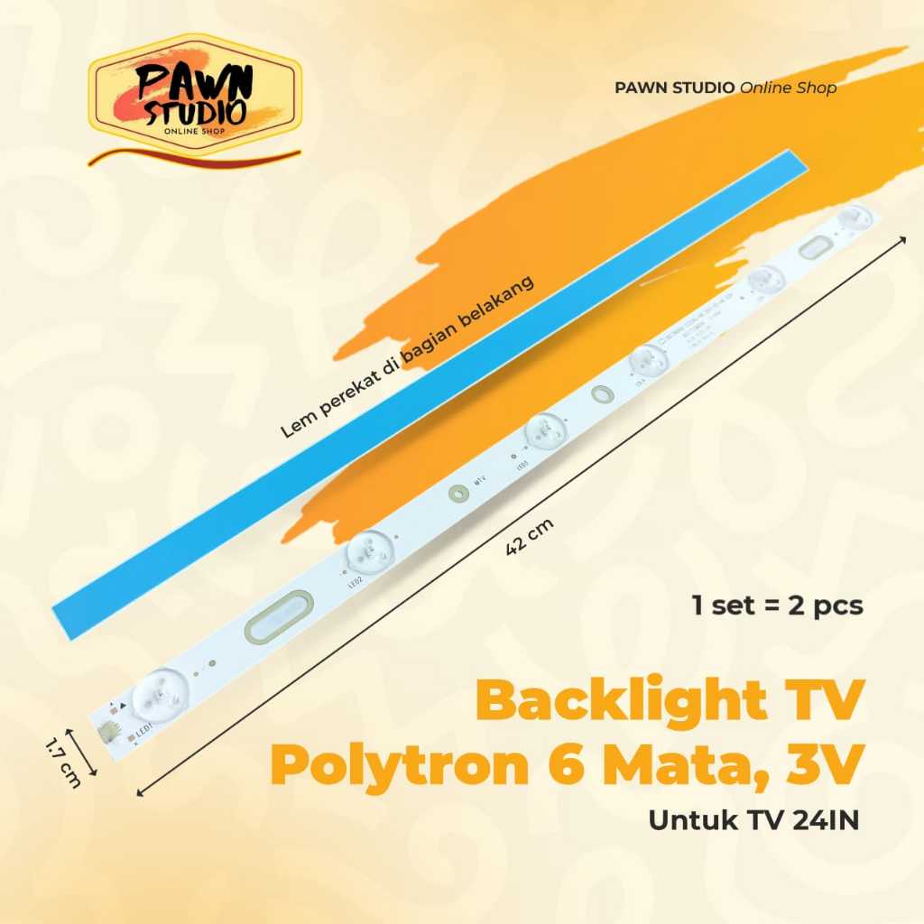 LAMPU LED BACKLIGHT POLYTRON 24 INCH 6K / Lampu LED Backlight 6 mata Untuk Polytron 24inch