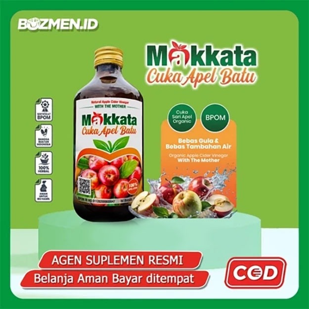 

CUKA APEL Batu Malang MAKKATA Organic Apple Cider Vinegar Original 100% APEL UTUH