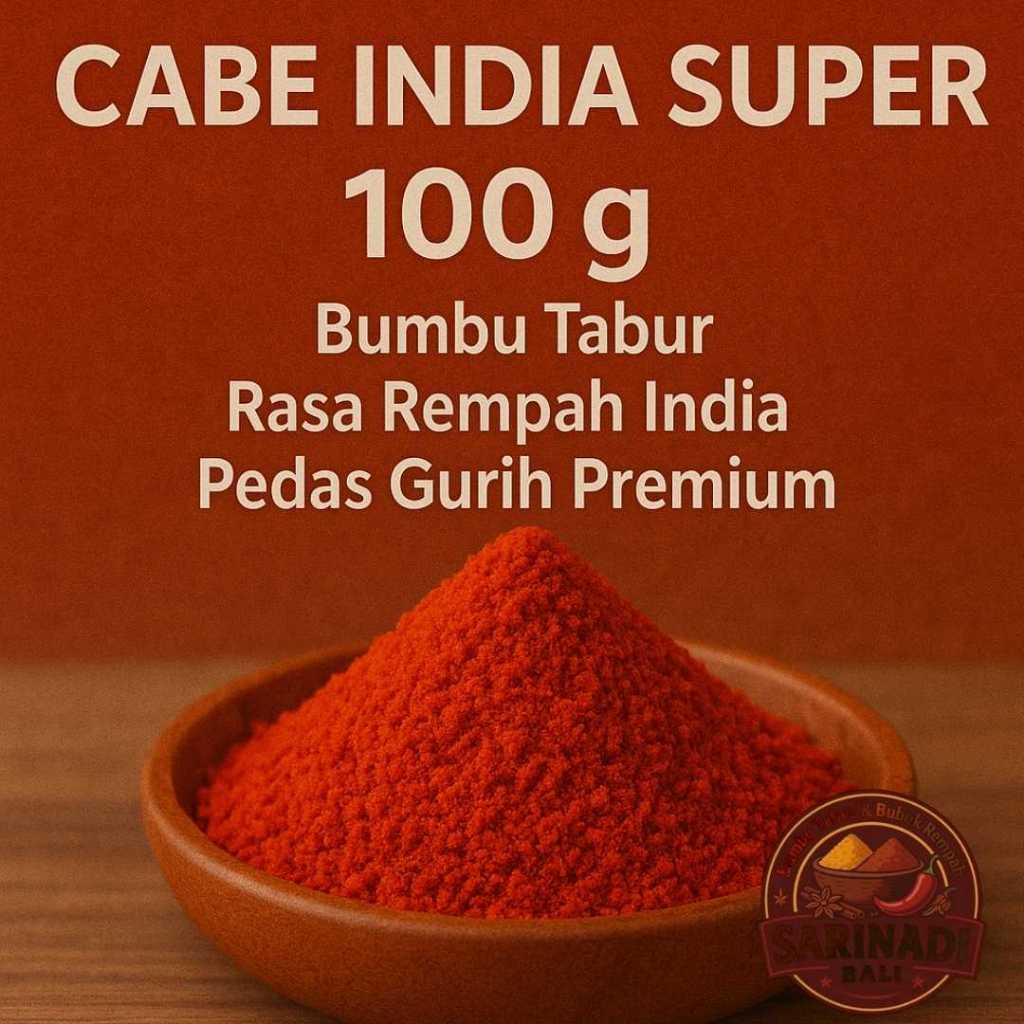 

Cabe Bubuk India Super 100 Gram – Cabe Bubuk , Pedas Gurih Premium Berwarna Merah