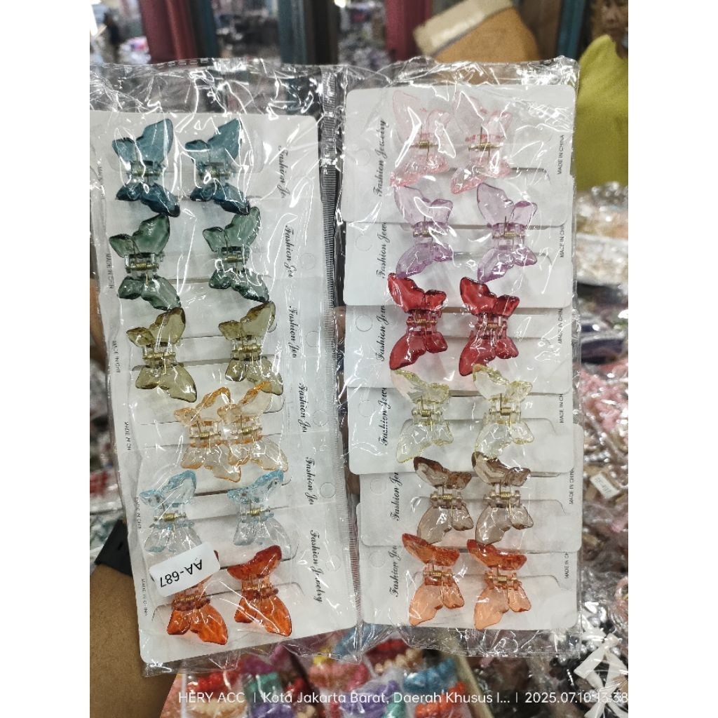 

( isi 24pcs) jepit salon kupu² set warna dop