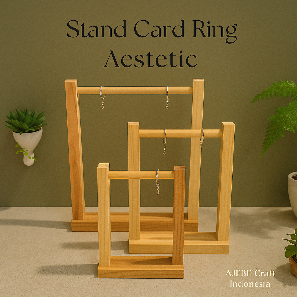 Stand Menu Berdiri Kayu Minimalis | Tent Card Kayu Premium