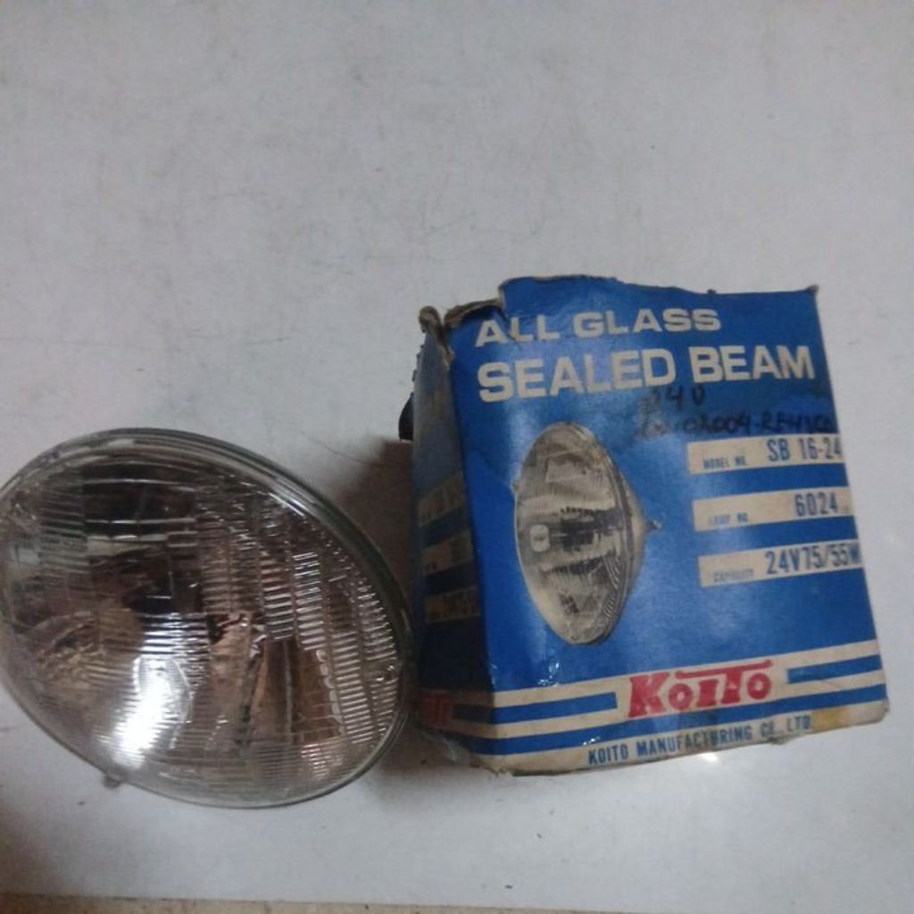 Sealed Beam Bulat Besar 24V 75/55W 6024 LH Double merk Koito Jp