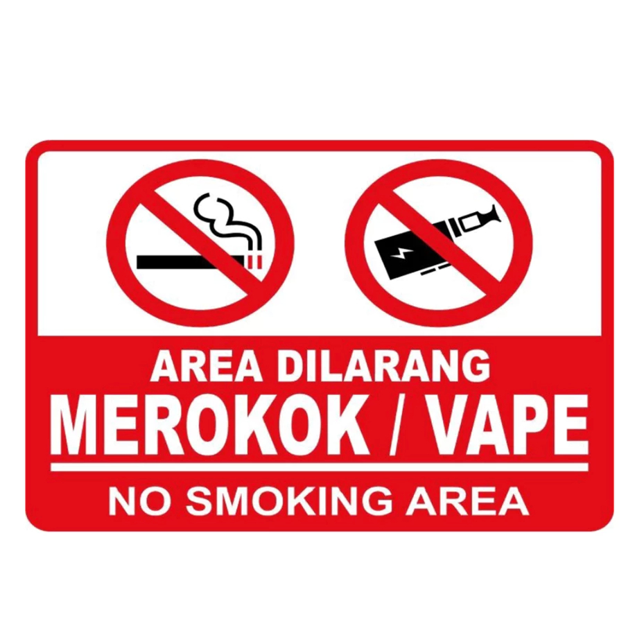 

STIKER NO VAPE 15x20 cm DILARANG MEROKOK NO SMOKING VAPE RAMBU PERINGATAN BAHAYA