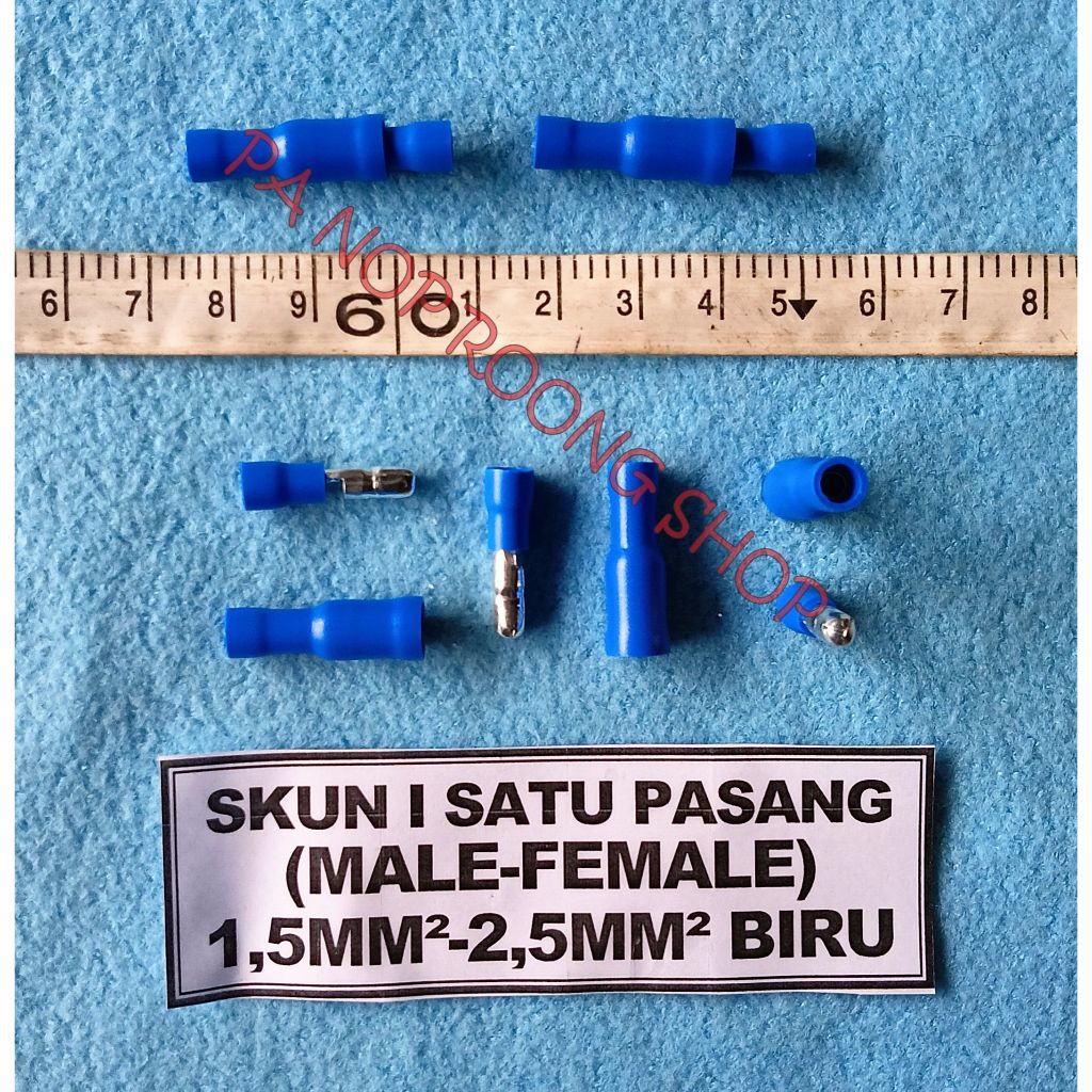 Skun I SATU PASANG (MALE-FEMALE) 1,5MM²-2,5MM² BIRU