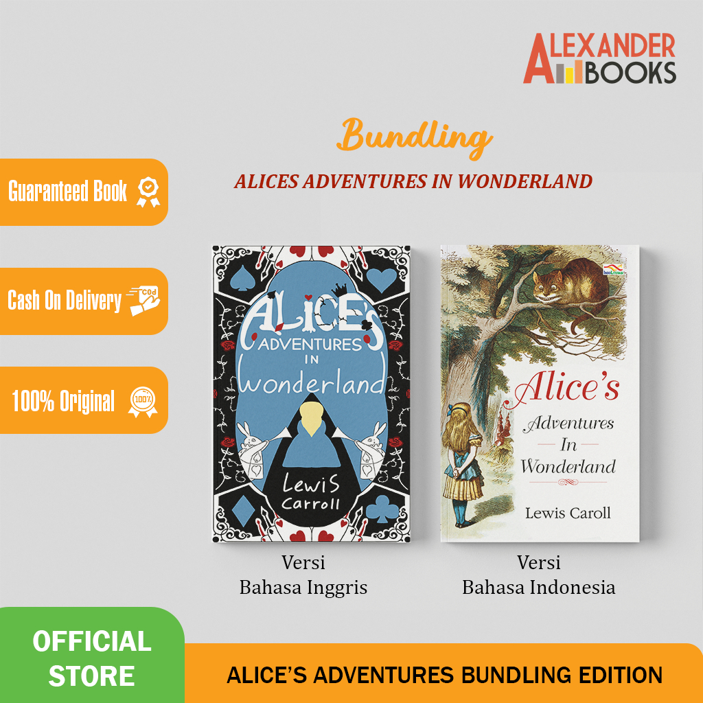 Bundling Buku Novel Alice's Adventures in Wonderland - Versi English & B. Indonesia