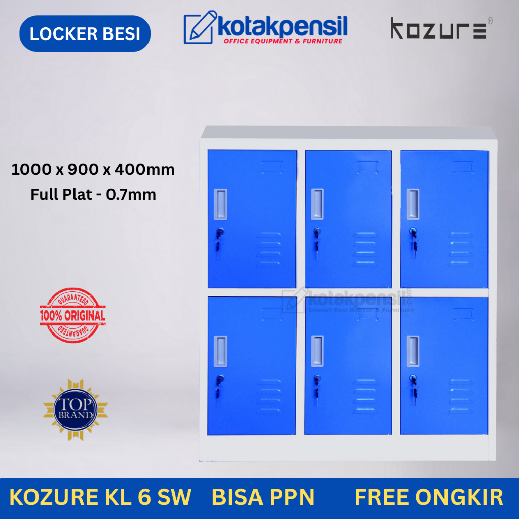 Locker Kozure KL 6-SW - Lemari Loker Besi 6 Pintu|Loker Paud/TK | Loker Besi Sekolah | Loker Mini