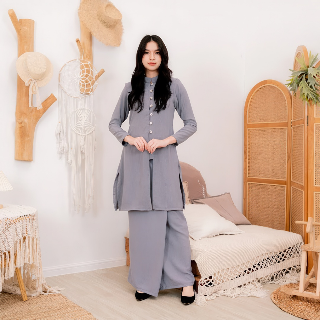 Baju Kebaya Kurung Melayu one set, Busui & Wudhu Friendly  Dress Pesta Baju Kondangan wanita