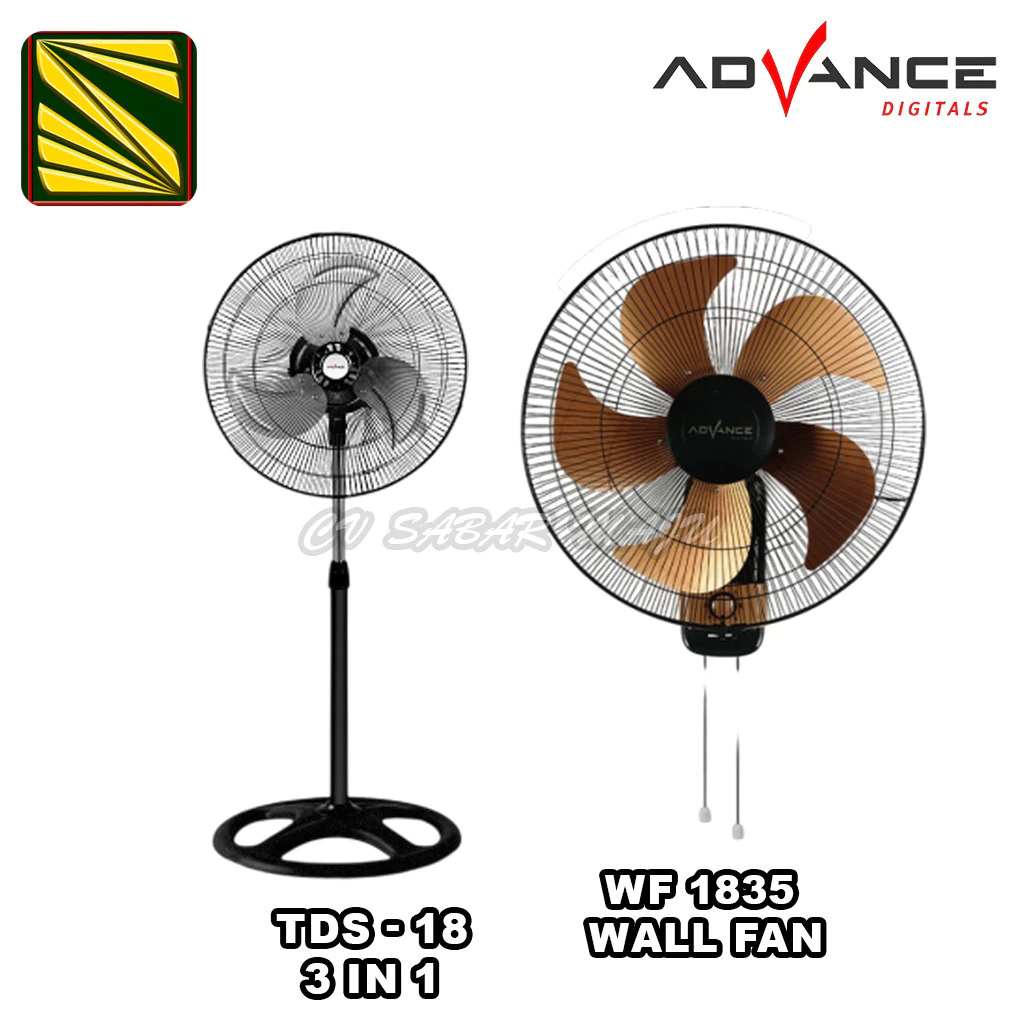 Advance 18 inci Kipas Angin dinding WF 1835 baling 5 stainless kipas angin Tornado fan Swing / kipas