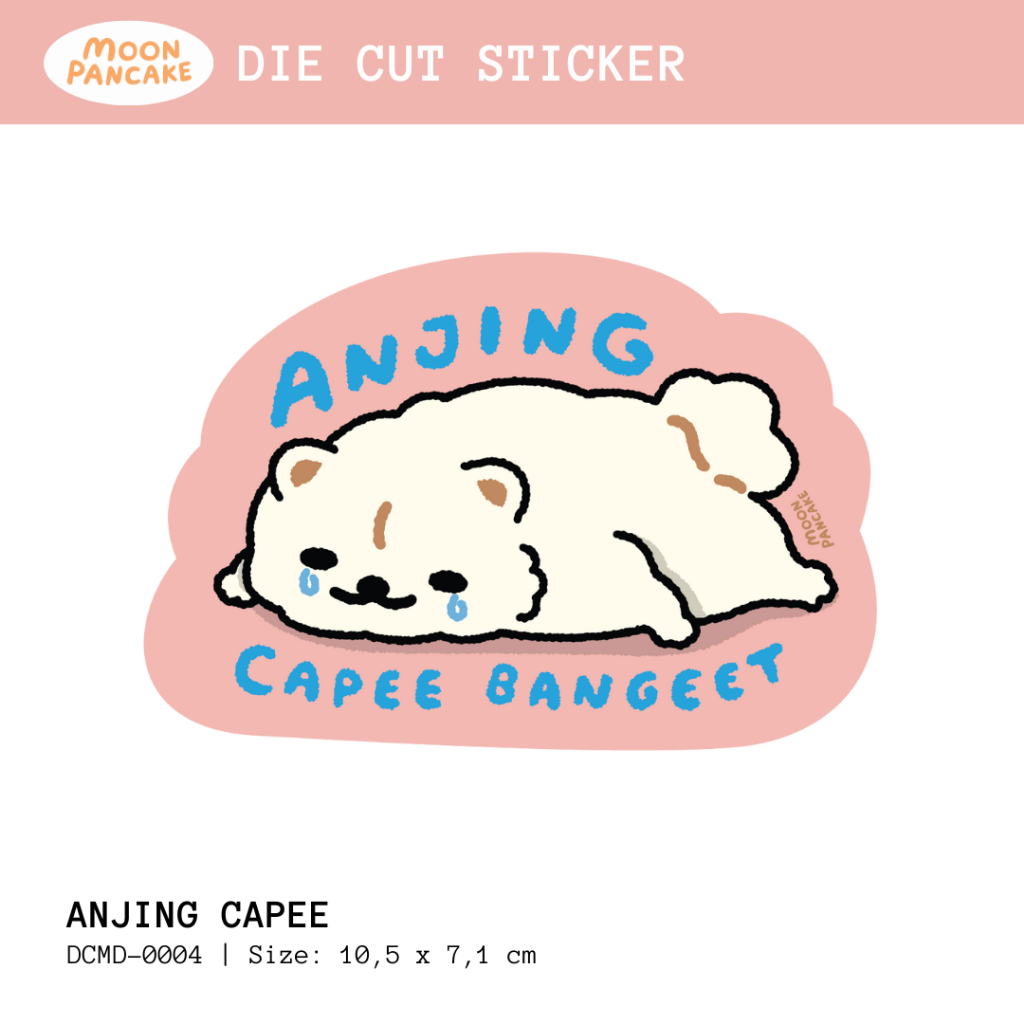

Moon Pancake Die Cut Sticker (Stiker Koper) - Anjing Capee