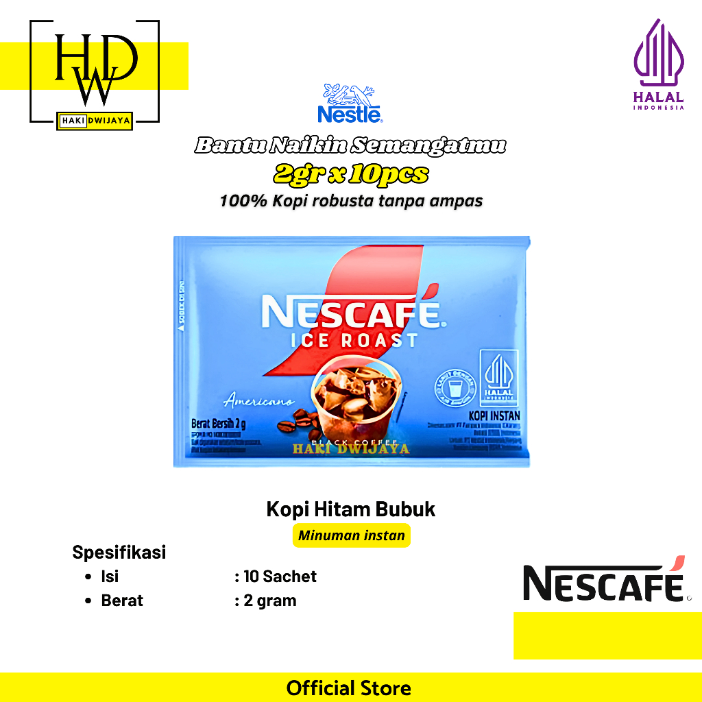 

[10pcs] Nescafe Ice Roast Americano Kopi Hitam Sachet 2gr