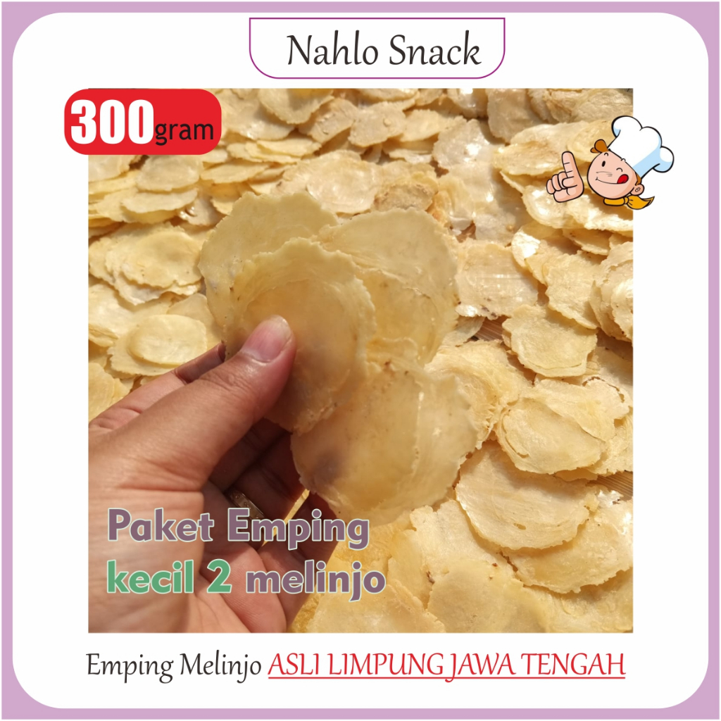 

emping melinjo kecil 1 biji berat 300 gram khas limpung