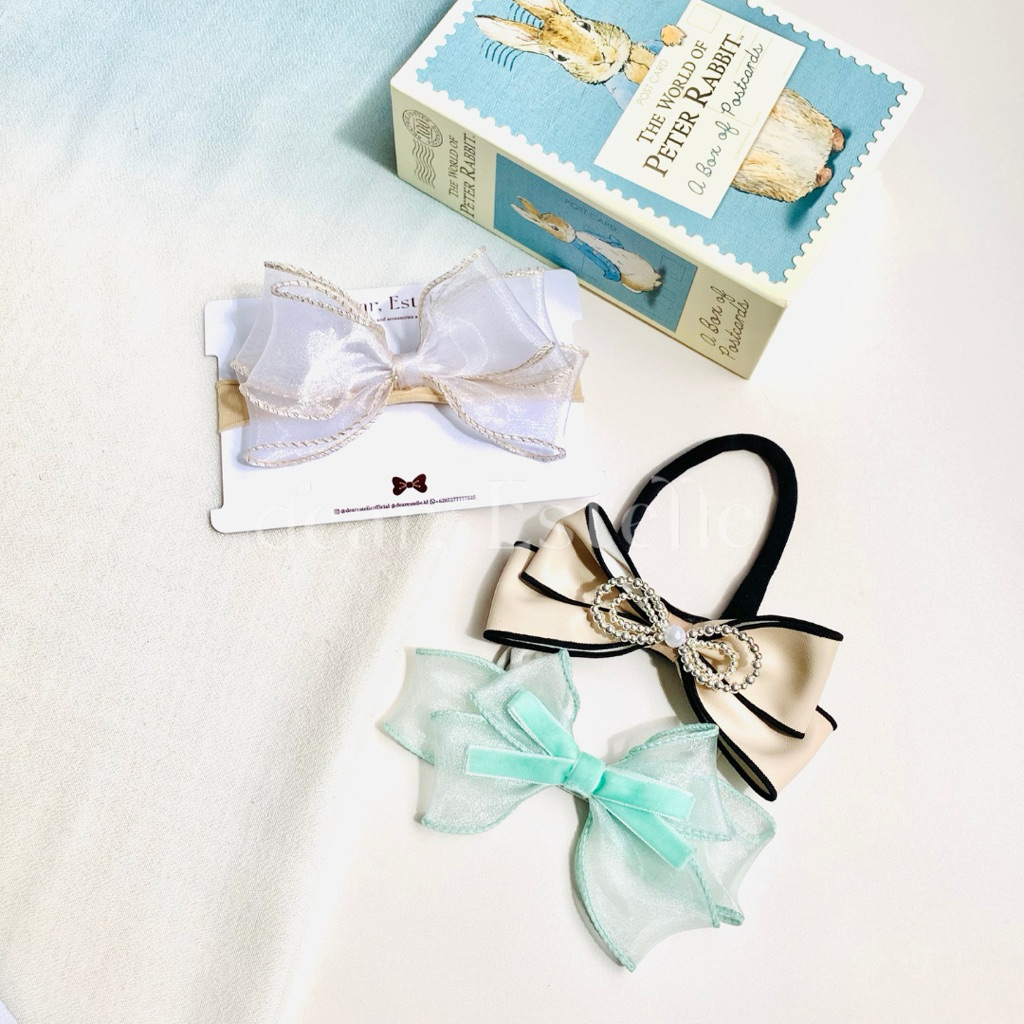 DEAR ESTELLE Baby Headband Ribbon | Bandana Baby | Bando Baby | Bando Anak | Headband Korea