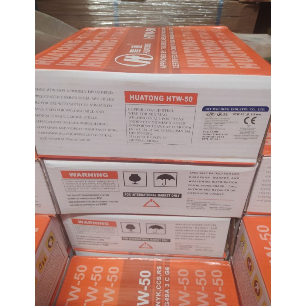 Kawat Las HUATONG HTW-50 dia 1,6mm|Packing 1dus 20kg