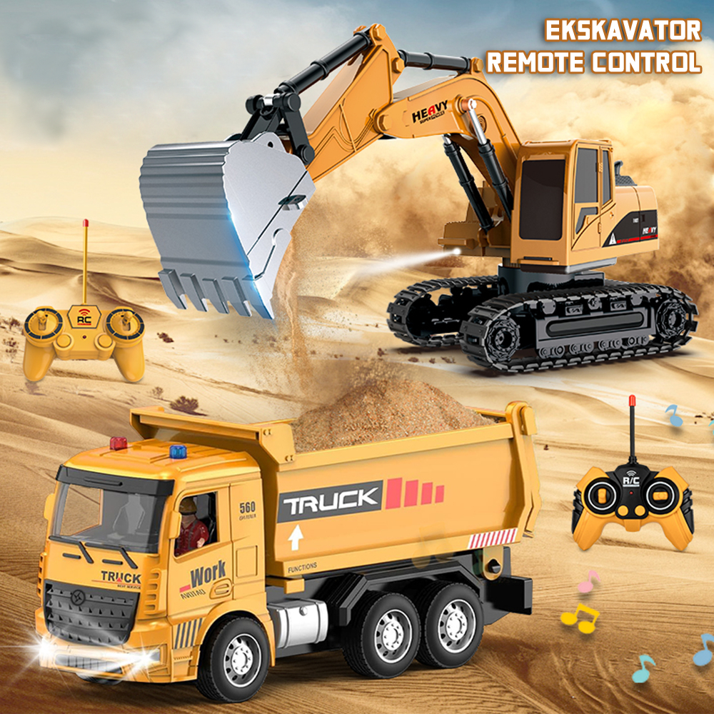 Mainan Mobil Dum Truk Pasir Besar Excavator Remote Control Mobil Mobilan Mainan Anak Laki Laki