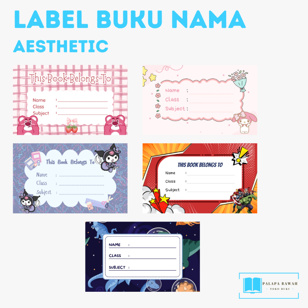 

{ISI 20 LEMBAR} STICKER NAMA ANAK / STICKER BUKU ANAK/ ANTI AIR/ BISA DITULIS