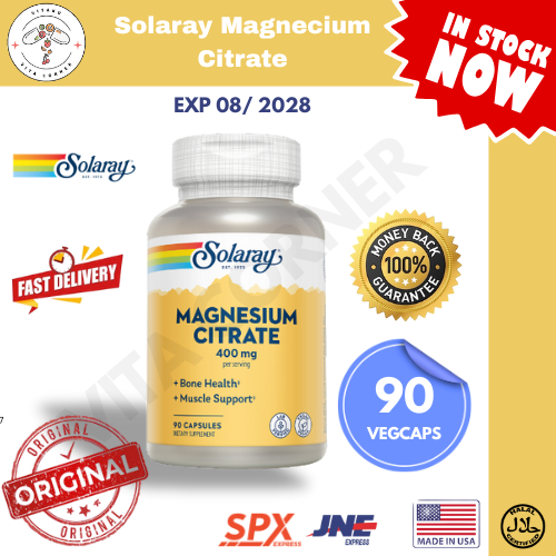 Solaray Magnesium Citrate 400 mg 90 Veg Cap magnesium citrate 400mg