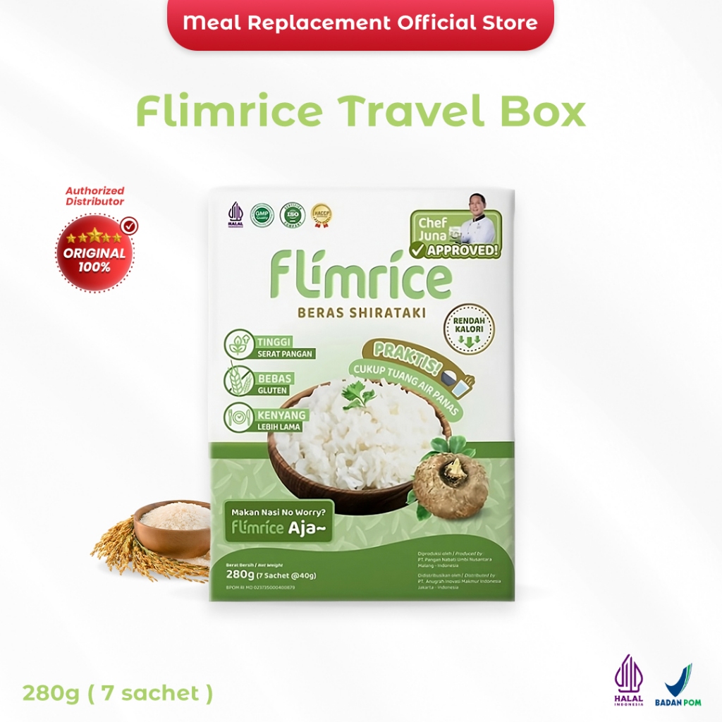 

Flimrice Nasi Shirataki (Nasi Diet) - 1 box isi 7 sachet
