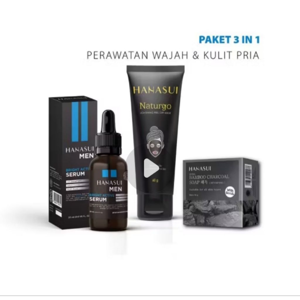 Paket HANASUI MEN BRIGHT3in1 Paket skincare BPOM
