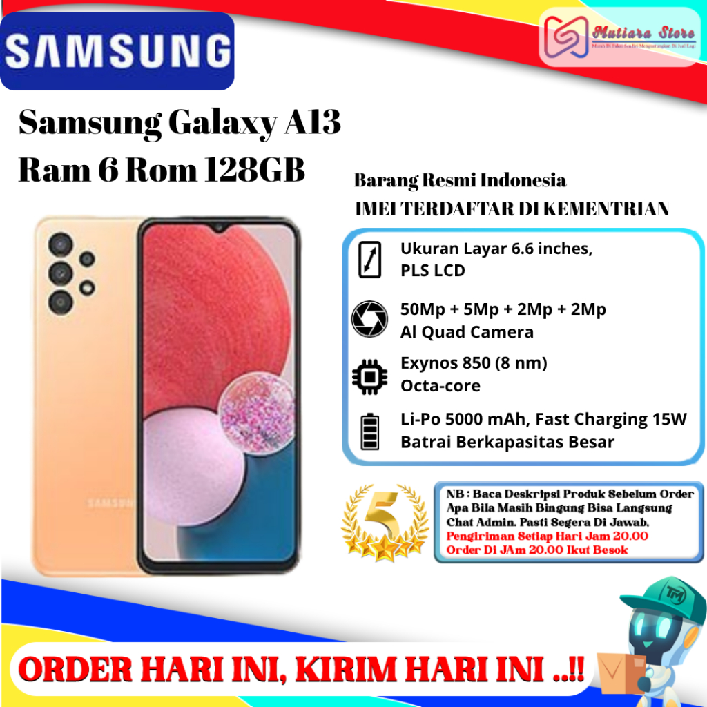 Samsung A13 Ram 6 Rom 128GB