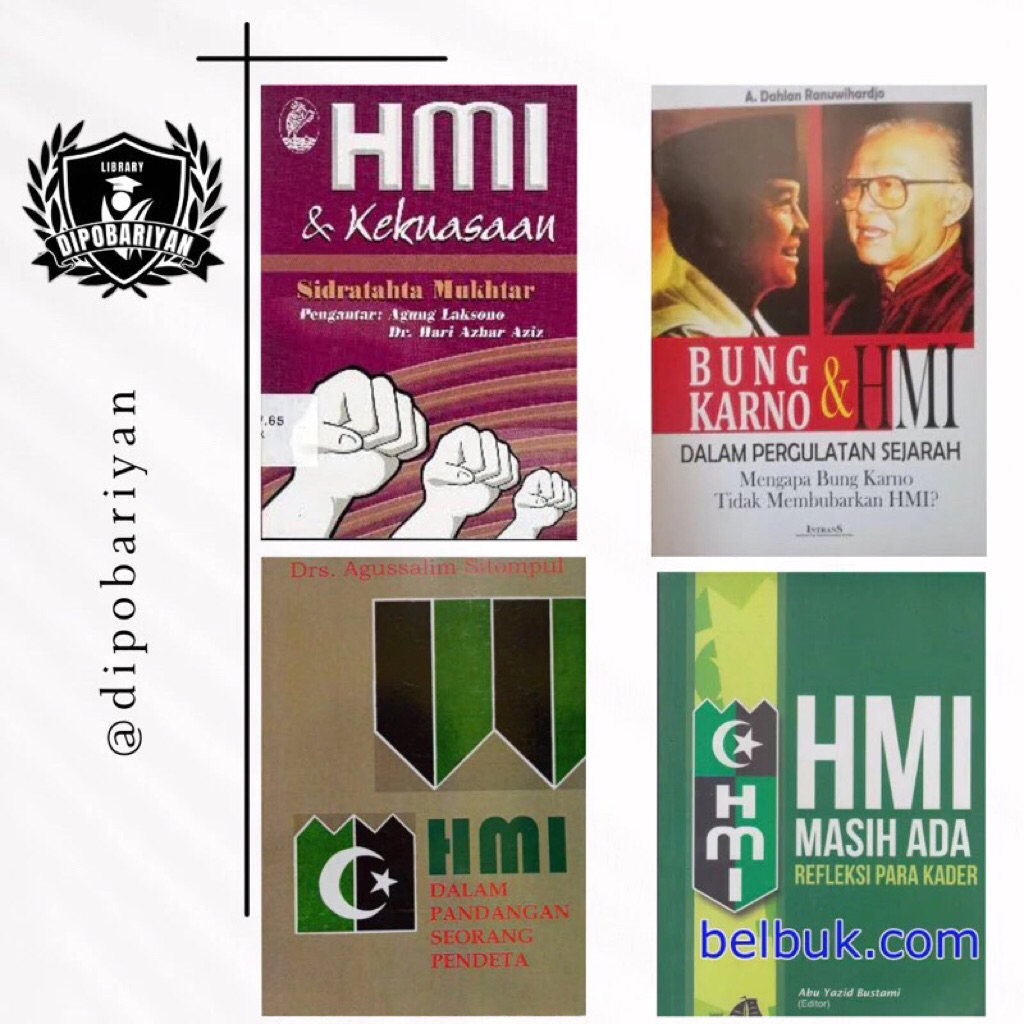 Paket 4 Buku HMI - Bung Karno HMI, HMI dan Kekuasaan, HMI Masih Ada, HMI Pandangan Pendeta