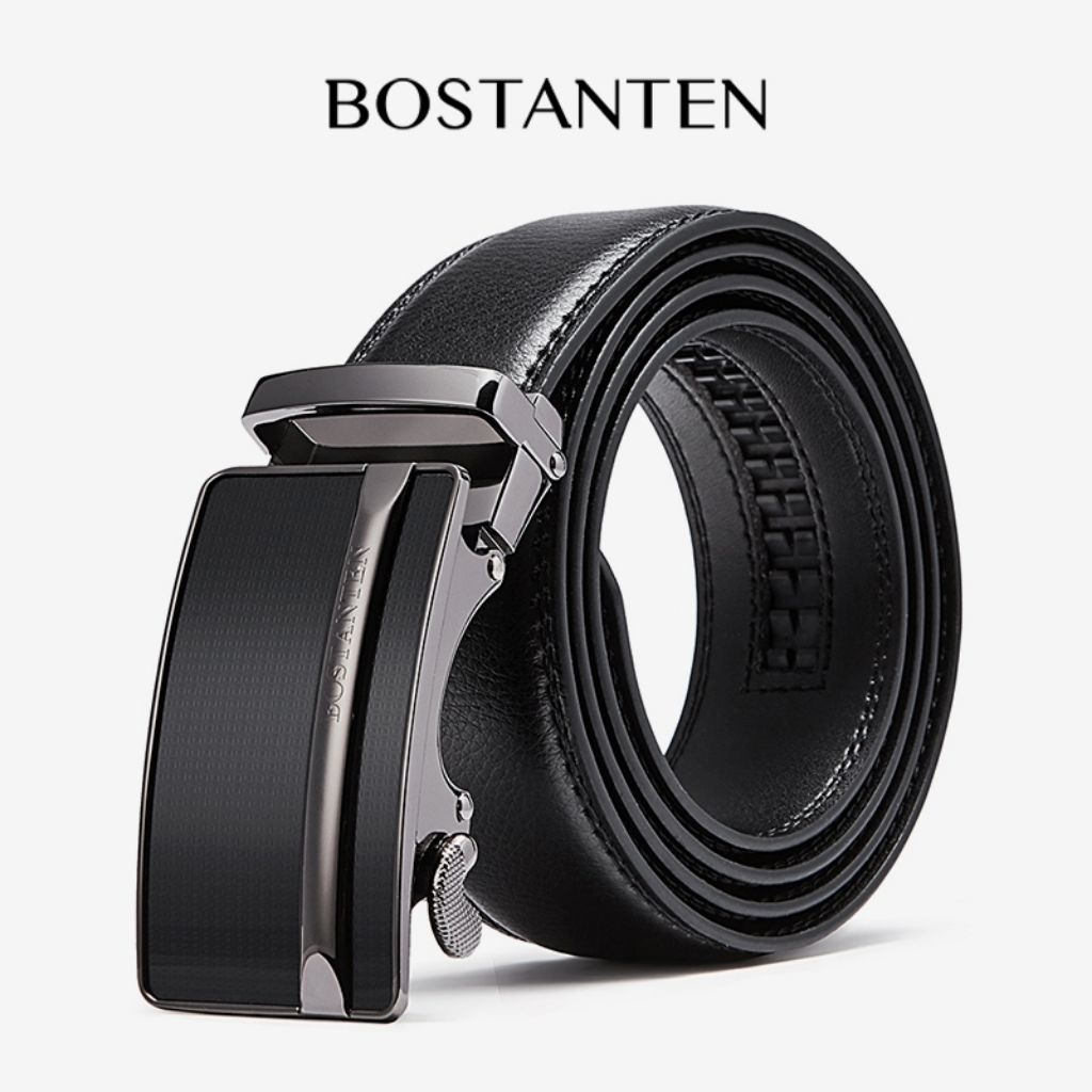 Set Dompet dan Sabuk Gesper Ikat Pinggang Pria BOSTANTEN Asli dan Original (Dapat Box dan Gift Bag)