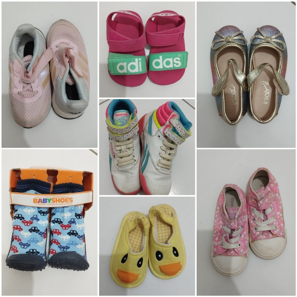 Preloved Sepatu Sandal Anak Adidas, Converse, Reebok