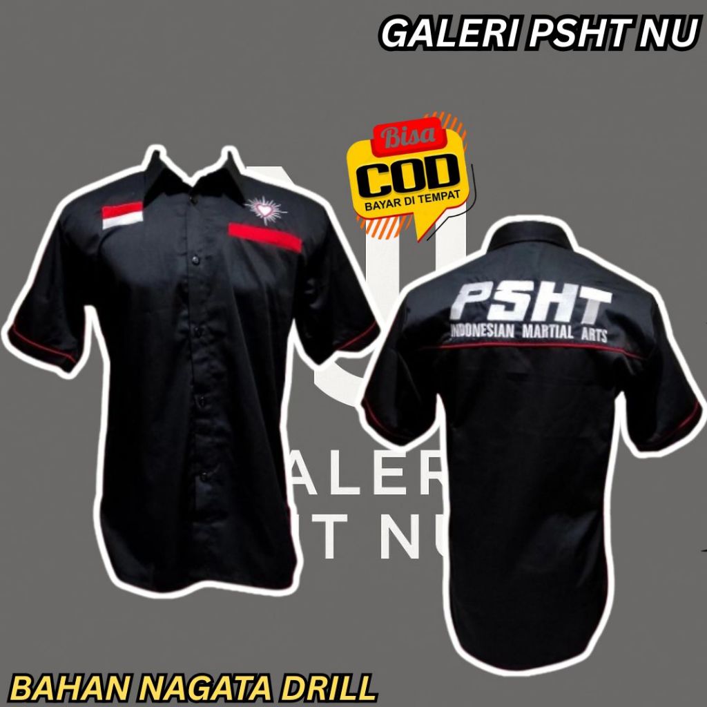 Hem Warga Psht - Kemeja Full Bordir Lengan Pendek PSHT INDONESIAN MARTIAL ARTS