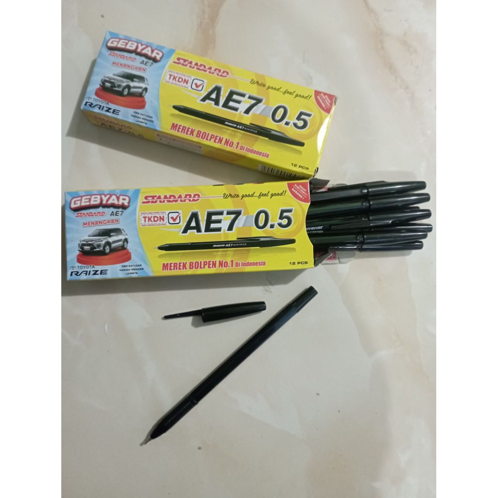 

bolpen Standard AE7 1 kotak isi 12 Bolpoint Standard Pen standart 1 kotak