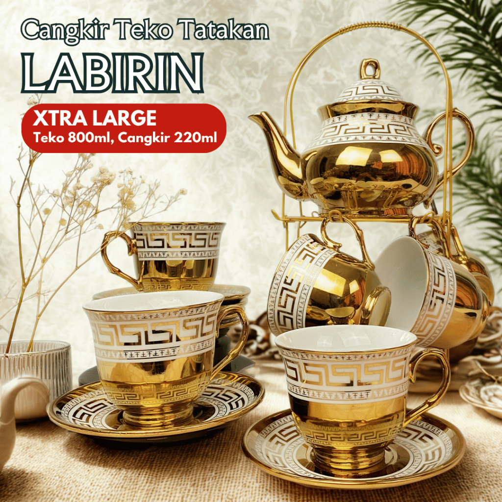 

Souvenir Cangkir Teh Set Keramik GARDEN Vintage Hampers Pajangan Set Gelas Mug Idul Fitri Lebaran Souvenir Wedding