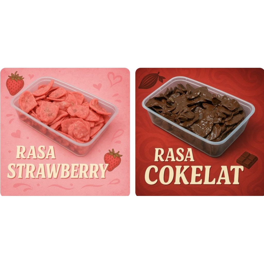 

KERIPIK PISANG LUMER MIMI | Paket 2 Box VARIAN Coklat & Strawberry