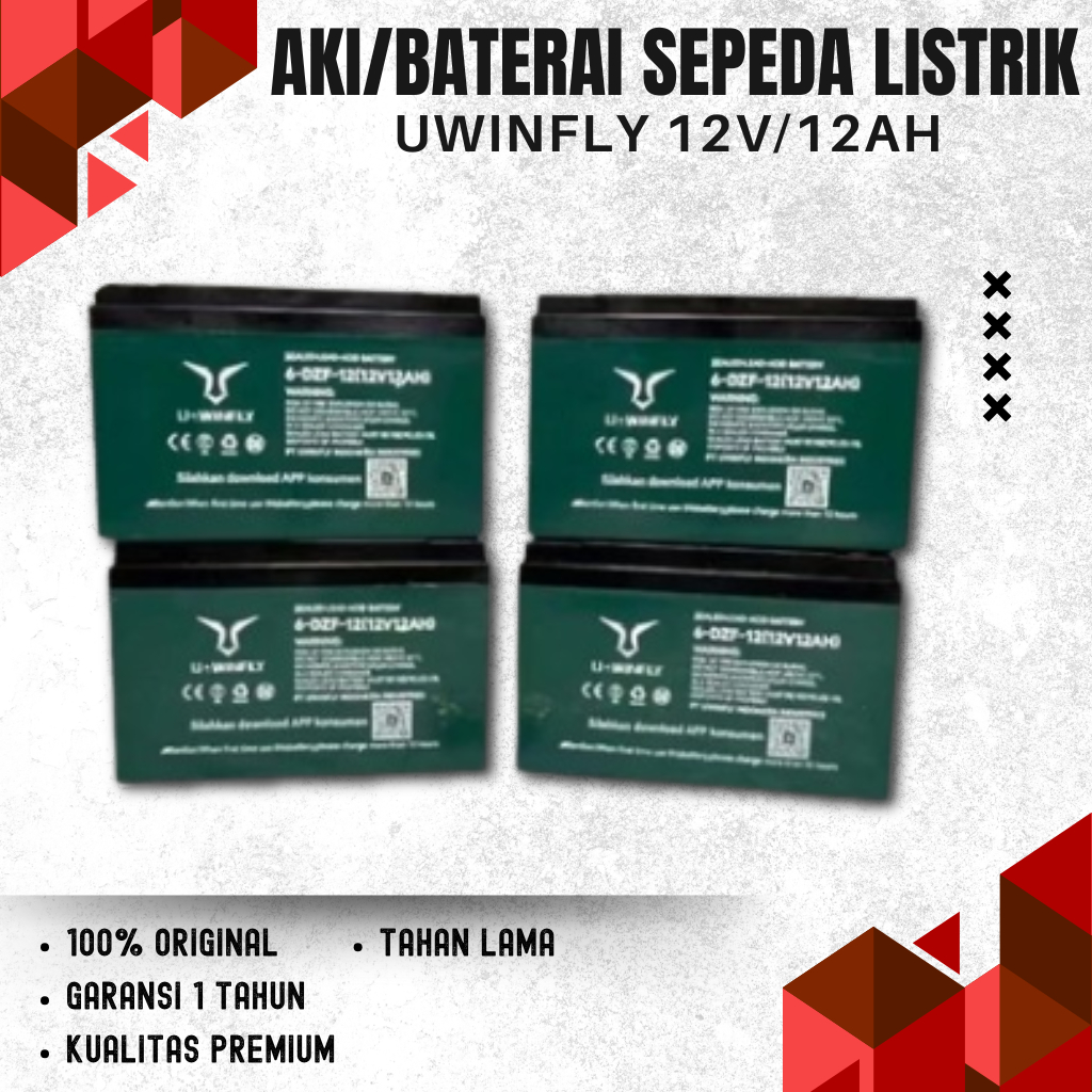 AKI SEPEDA LISTRIK/BATRAI SEPEDA LISTRIK UWINFLY 48V/12AH 1 SET