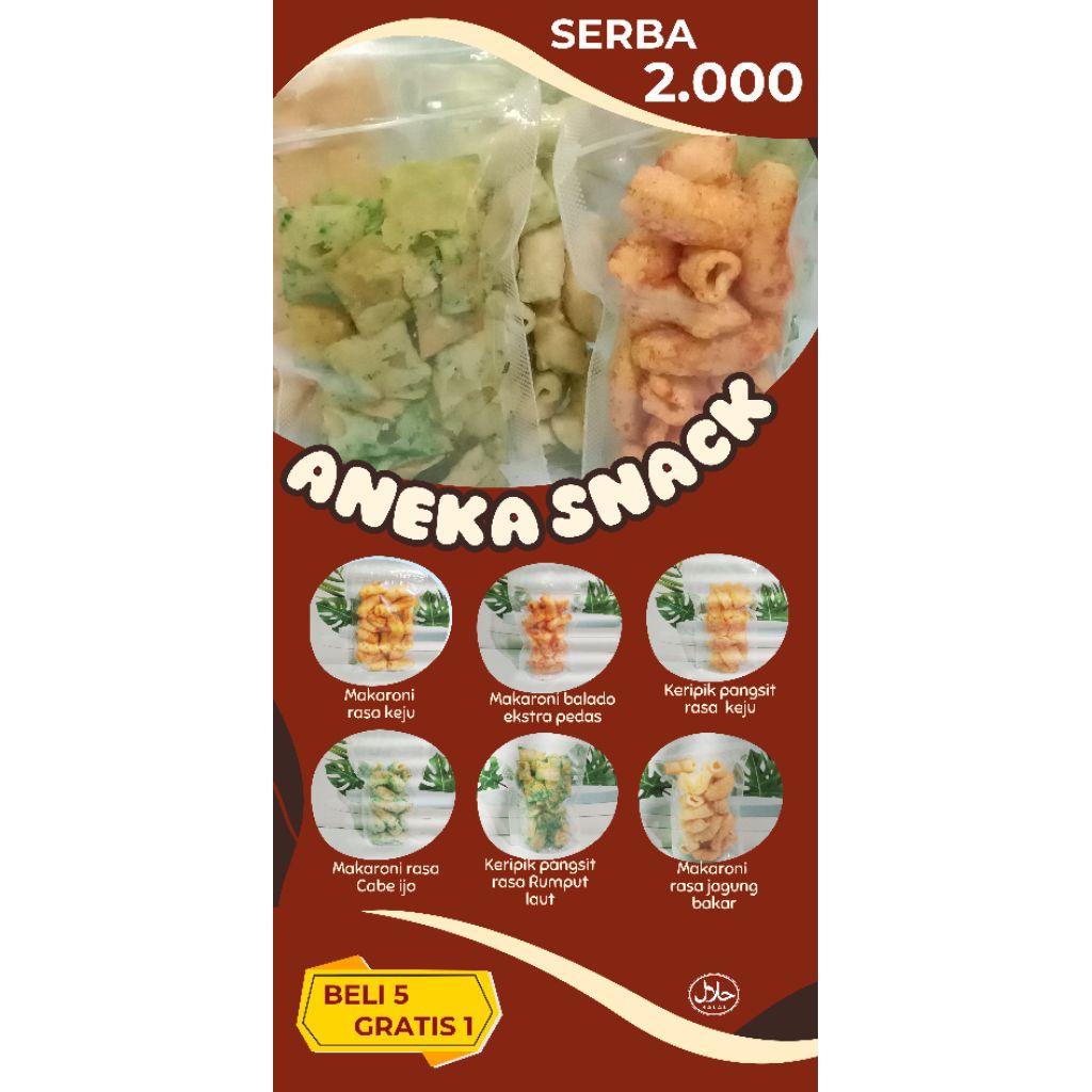 

Makaroni & Keripik pangsit Super renyah/ Makaroni & Keripik pangsit berbagai rasa d