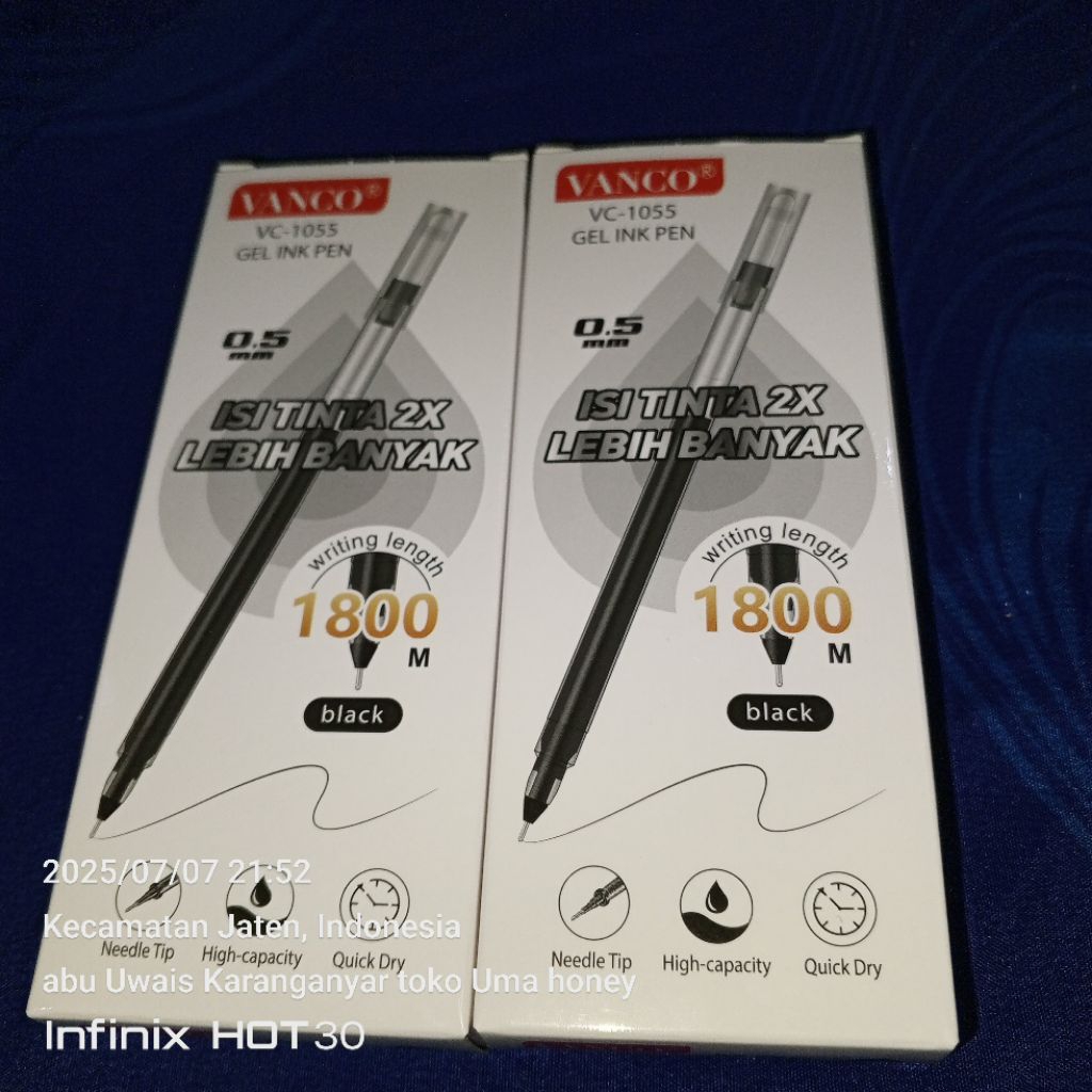 

(24pcs Paket Hemat )Vanco Pulpen Gell 5mm Dan Esco Hitam Stationery