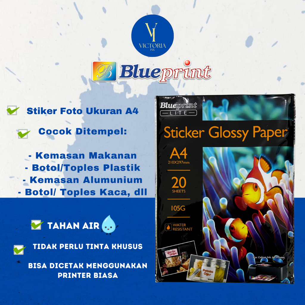 

Stiker Foto Blueprint A4 Stiker Glossy Lite Blueprint A4