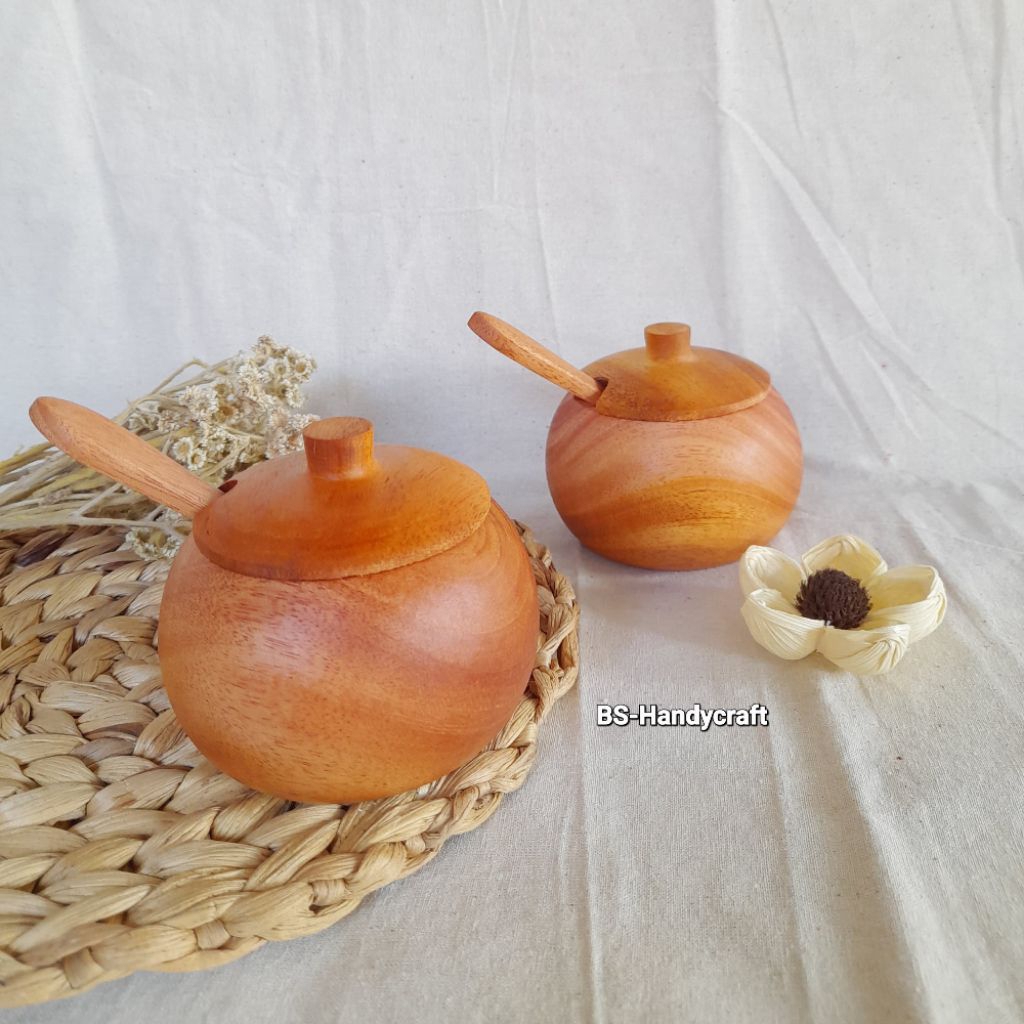 Tempat bumbu/tempat bumbu kayu/bumbu dapur/tempat sambal saos/tempat bumbu kayu mahoni  A1