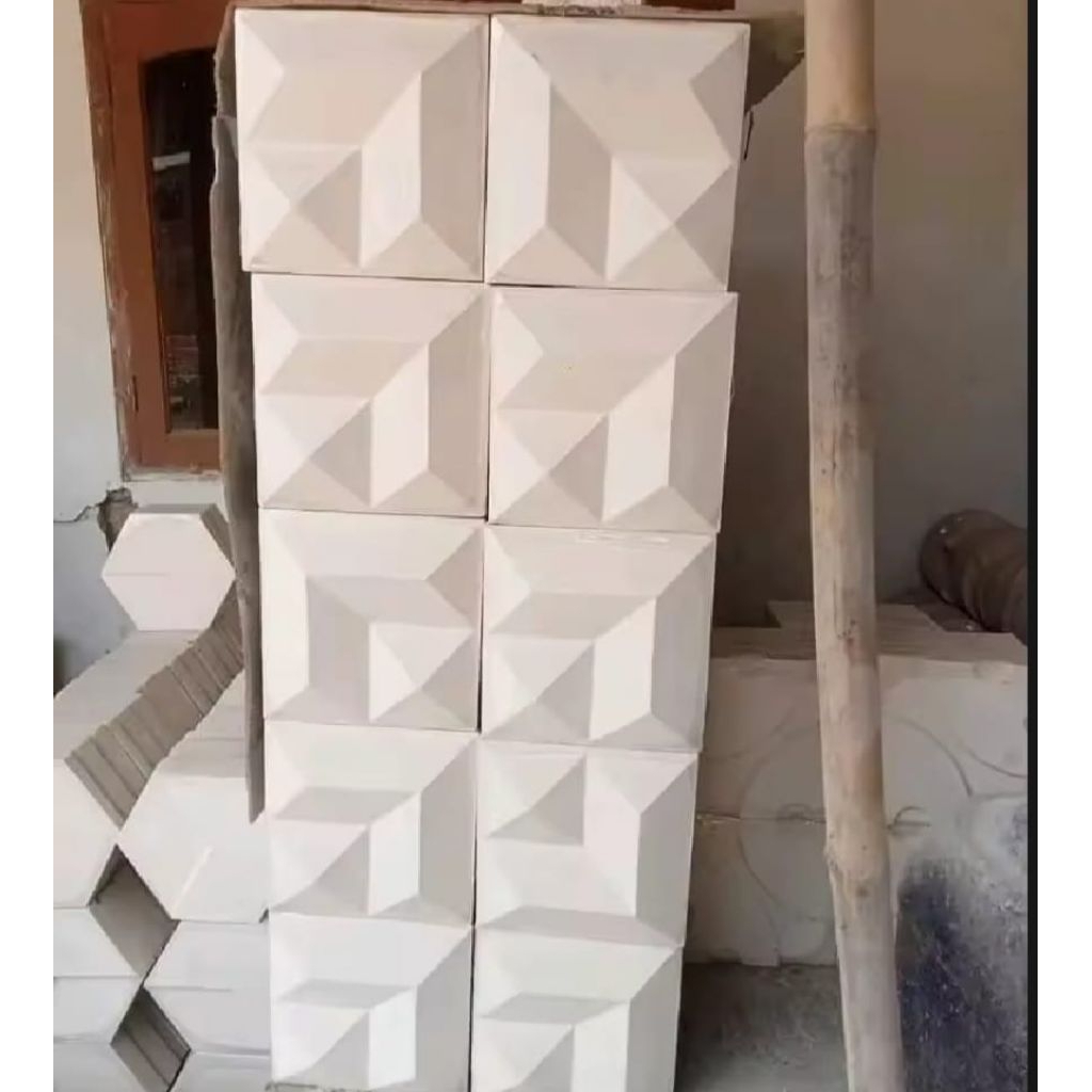 Bata Tempel Putih Natural | Bata Tempel Mozaik